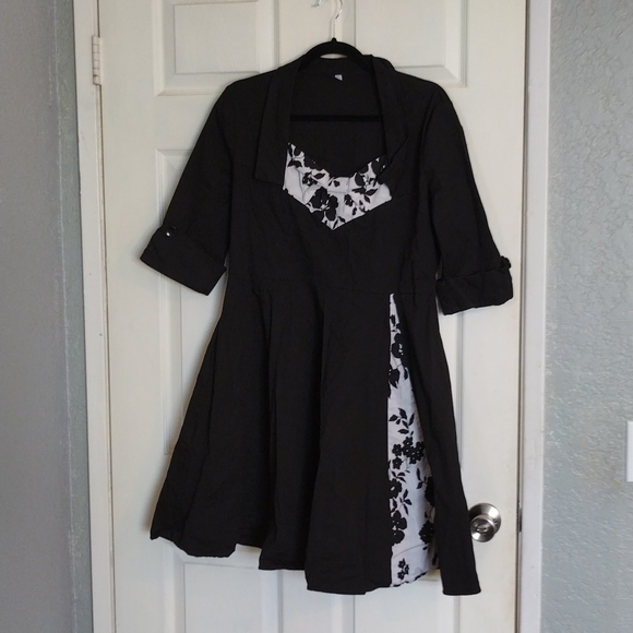 Retro Rockabilly style handmade XL dress floral - Picture 2 of 9